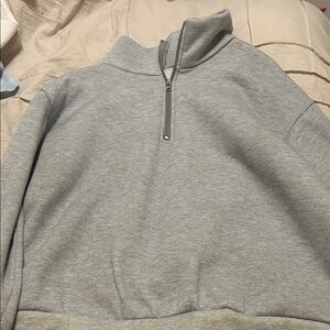 SHEIN Gray Half-Zip Sweater